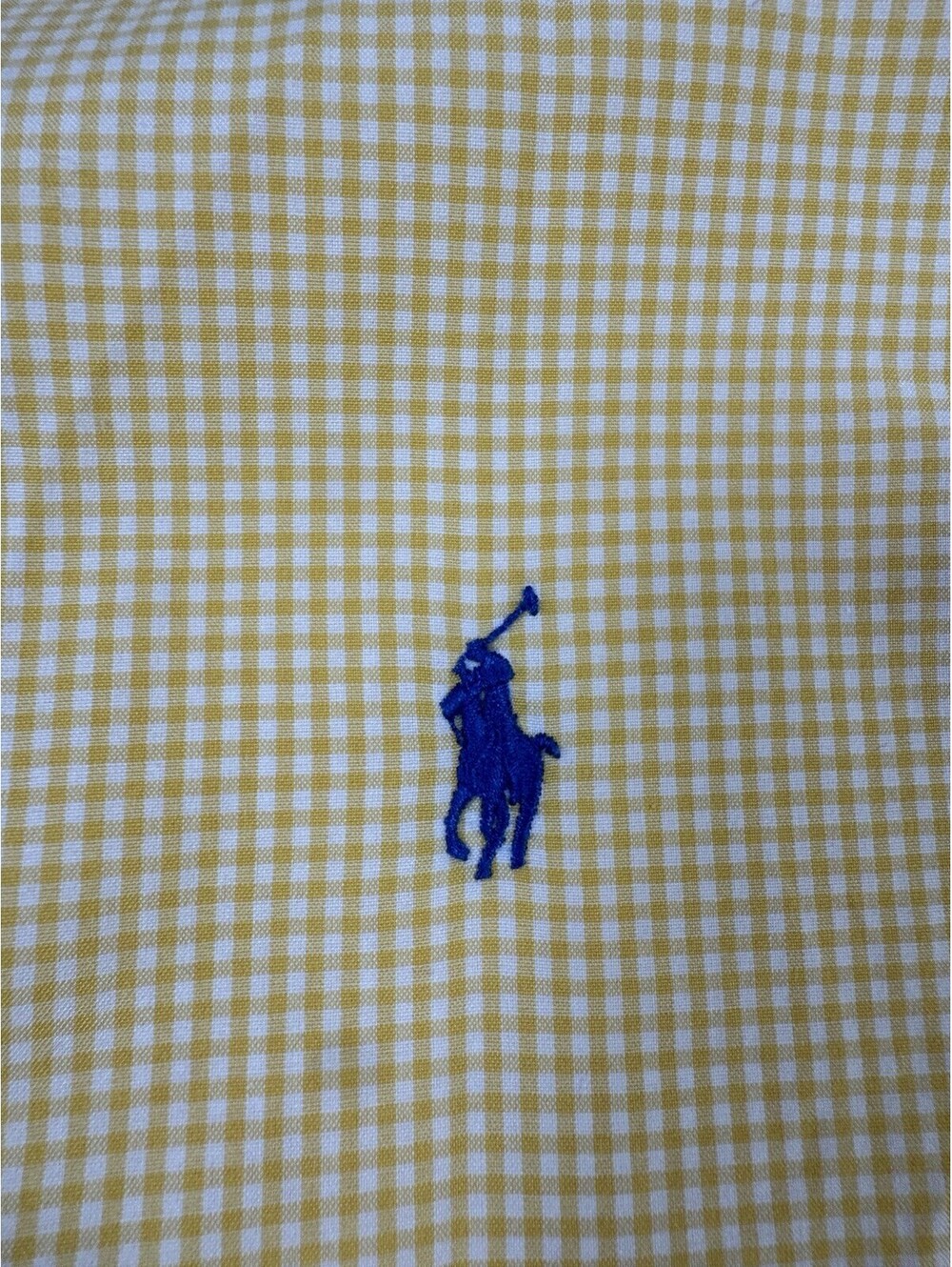 Vintage Y2K Ralph Lauren Shirt Mens XL Yellow Gingham Short Sleeve Pony - Picture 3 of 8